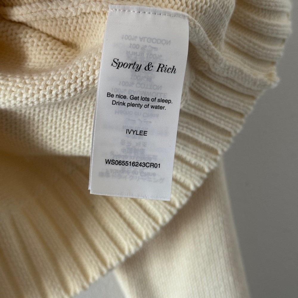 SPORTY & RICH Embroidered Wool Sweater XL - Picture 6 of 6